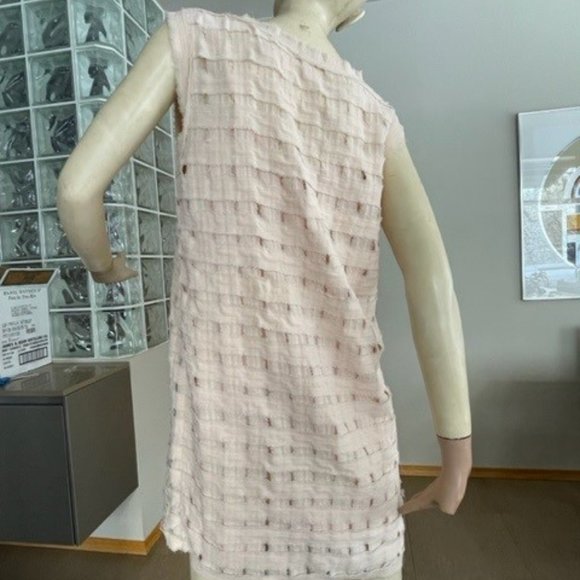 Unique SLEEVELESS SACK DRESS by GAT RIMON, XS Pale Pink/Coral, Mid-Thigh Length - Picture 2 of 16
